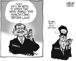 ROMNEYCARE UPHELD BW by John Cole