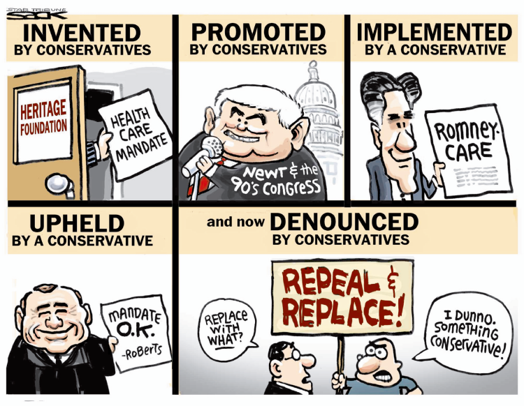 Image result for health care mandate cartoon heritage foundation