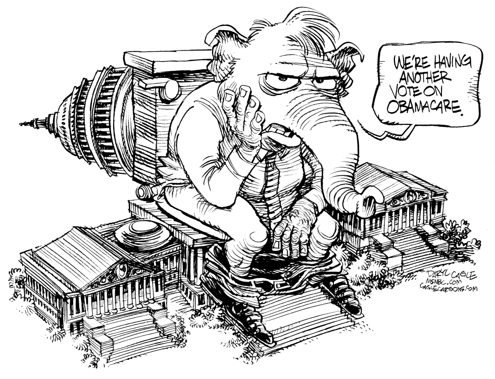  GOP VOTE ON OBAMACARE AGAIN  by Daryl Cagle