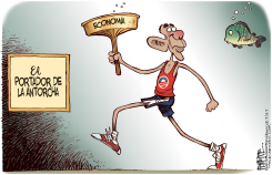 OBAMA EL PORTADOR DE LA ANTORCHA  by Rick McKee