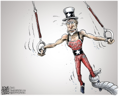 GOVERNMENT PULLED TO THE RIGHT  by Adam Zyglis