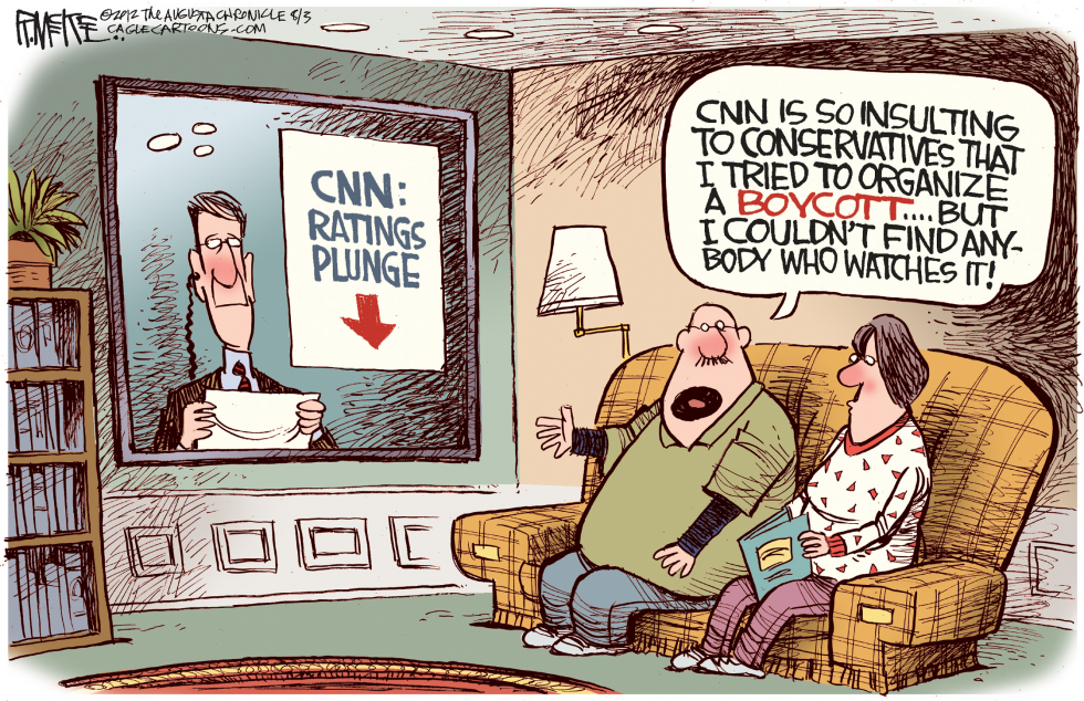  CNN'S RATINGS PLUNGE by Rick McKee