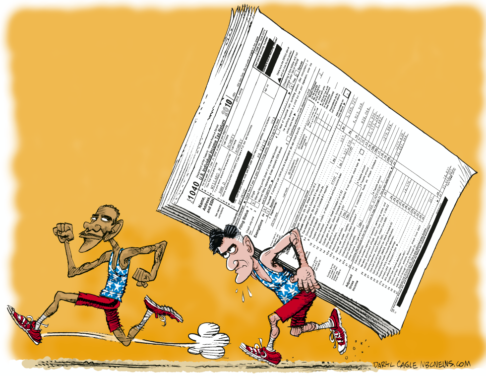  ELECTION SPRINT AND ROMNEY TAXES by Daryl Cagle