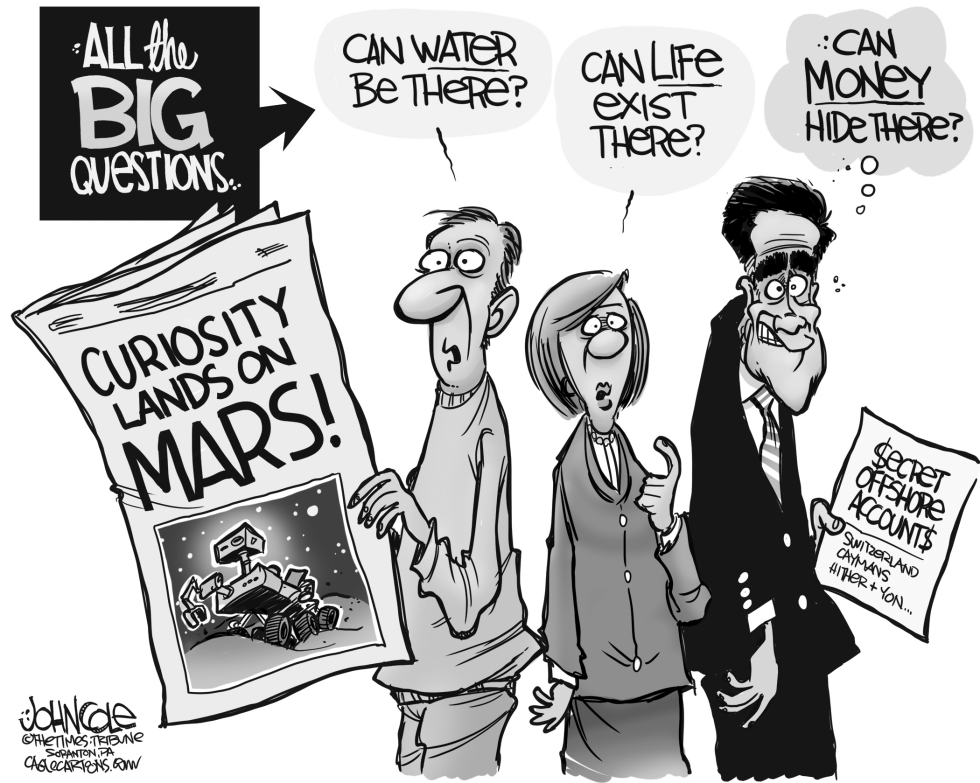 Curiosity and Romney BW