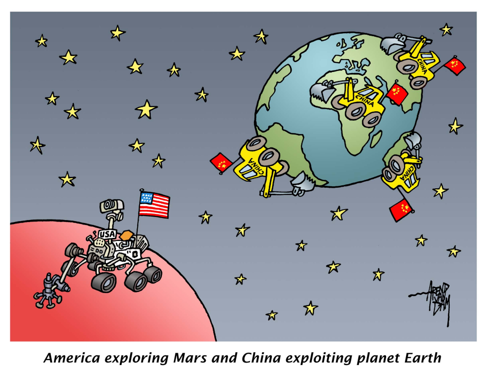 Mars and Earth