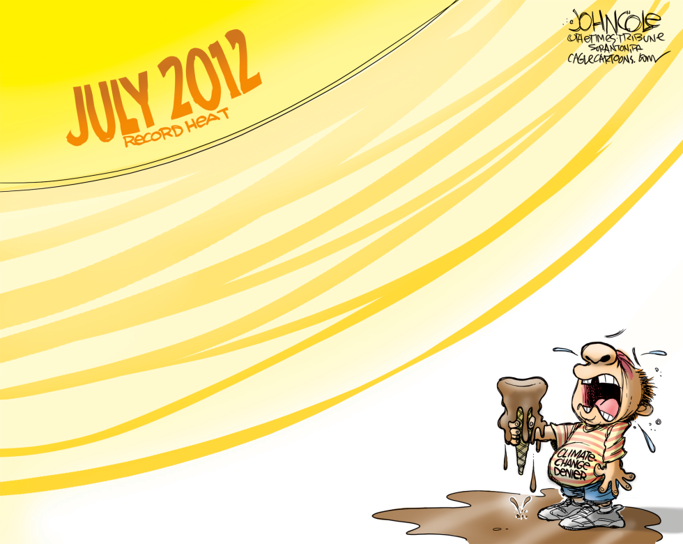 Hot July and climate-change denier COLOR