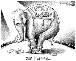 VOTER ID LAWS by Adam Zyglis