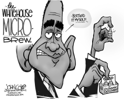 OBAMA 'S MICROBREW BW by John Cole