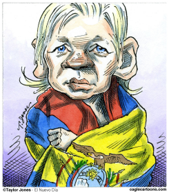 JULIAN ASSANGE AT THE EMBASSY - by Taylor Jones