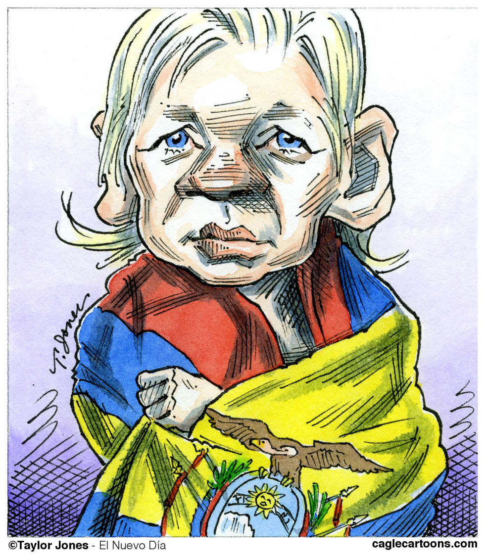 Julian Assange a la embajada - COLOR