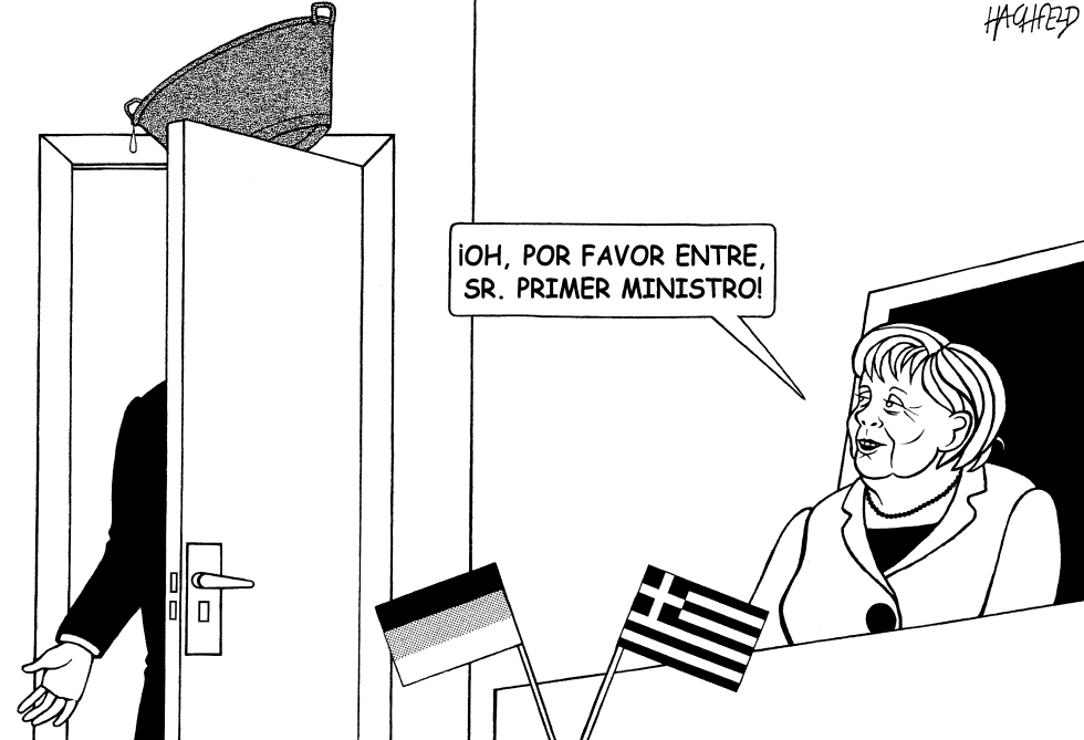 Antonis Samaras ve a Angela Merkel