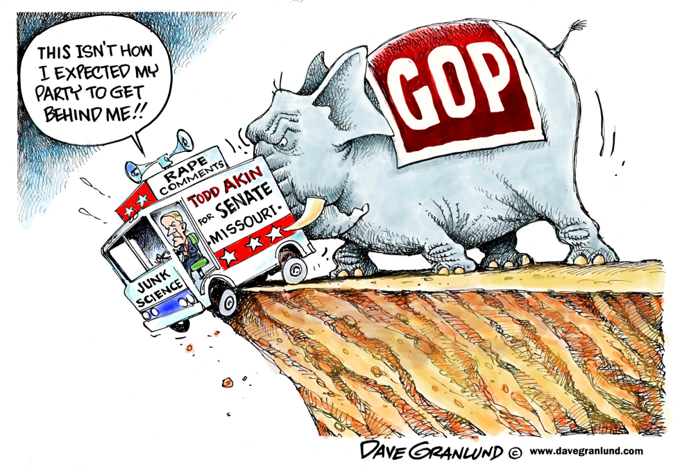  TODD AKIN AND GOP PUSH by Dave Granlund