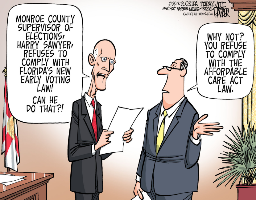 LOCAL COLOR FL Gov Scott vs Monroe Elections Supervisor