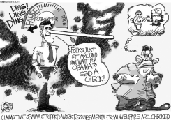 ROMNEY WELFARE LIE by Pat Bagley