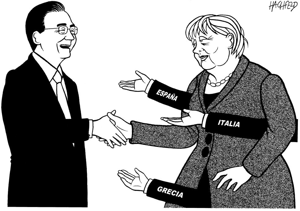 Merkel ve a Wen Jiabao