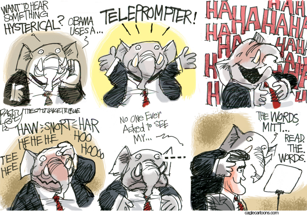  TELEPROMPTER HILARITY by Pat Bagley