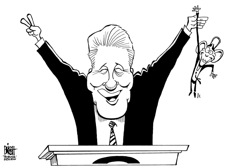 CLINTON AND OBAMA, B/W