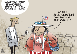 CLINTON AT THE DNC, by Randy Bish