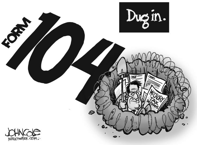 LOCAL NC -- Pat McCrory tax returns BW