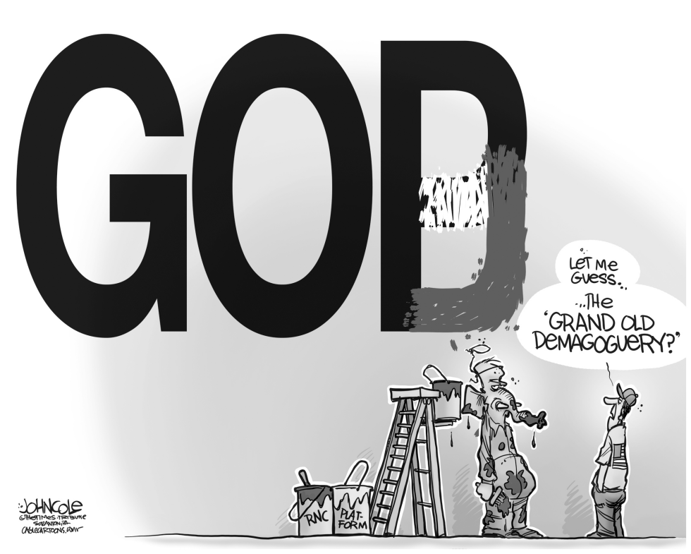  GOP AND GOD - BW by John Cole