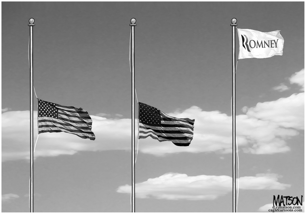 Romney Campaign Flies Flag at Full Staff