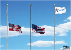 ROMNEY CAMPAIGN FLIES FLAG AT FULL STAFF by R.J. Matson