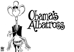 OBAMA'S ALBATROSS, B/W by Randy Bish