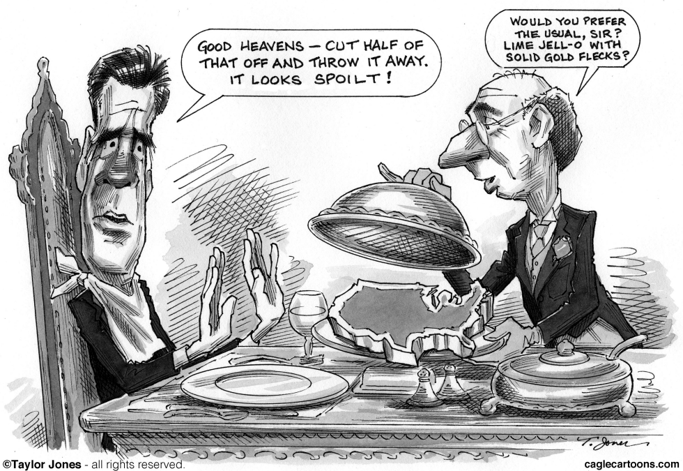 Mitt doth protest his dinner