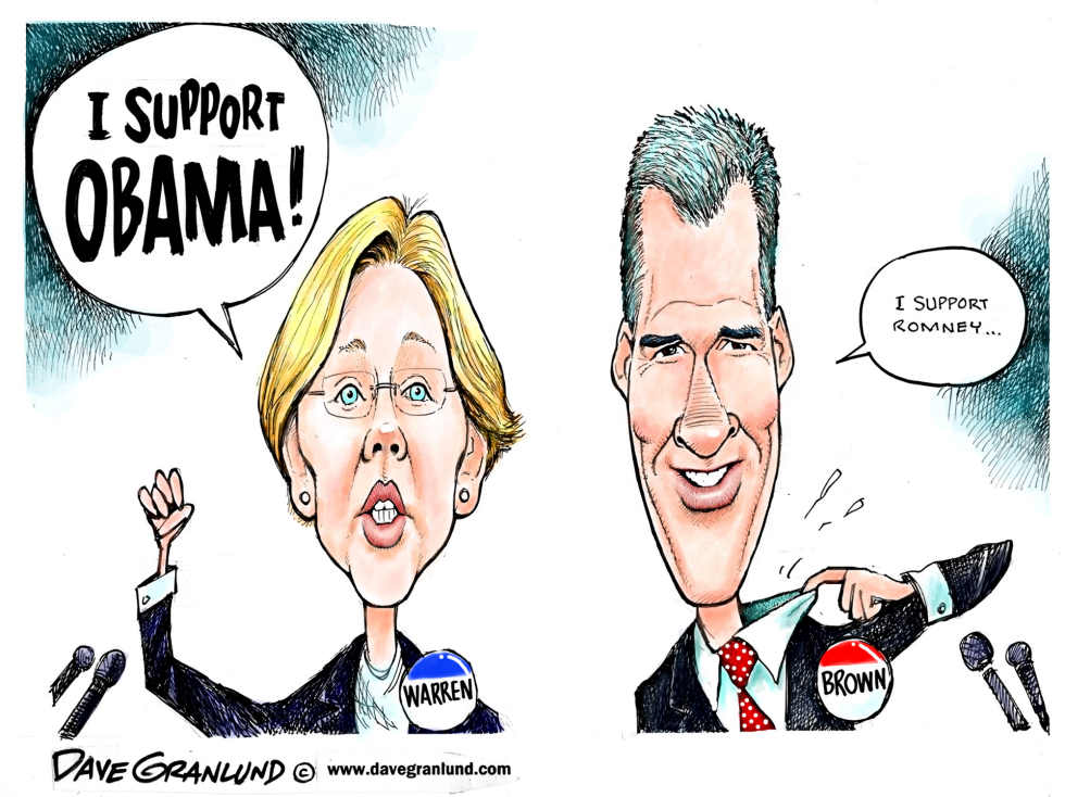  WARREN VS BROWN SENATE RACE by Dave Granlund