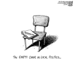 LOCAL EMPTY CHAIR by Adam Zyglis