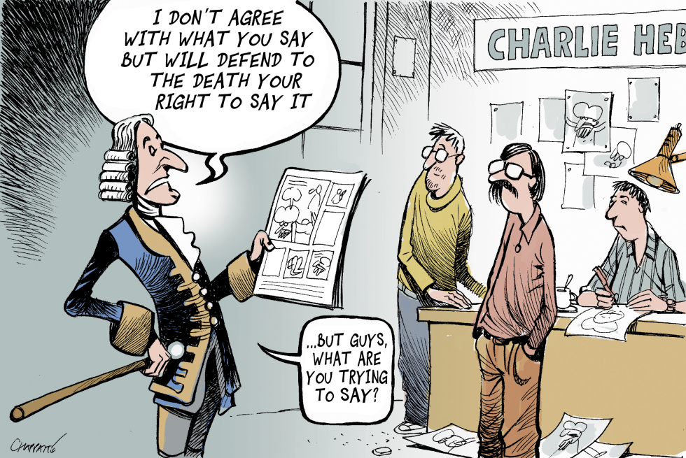  FRENCH SATIRICAL MAGAZINE PRINTS MUHAMMAD CARTOONS by Patrick Chappatte