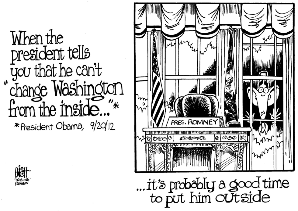 OBAMA ON THE OUTSIDE, B/W