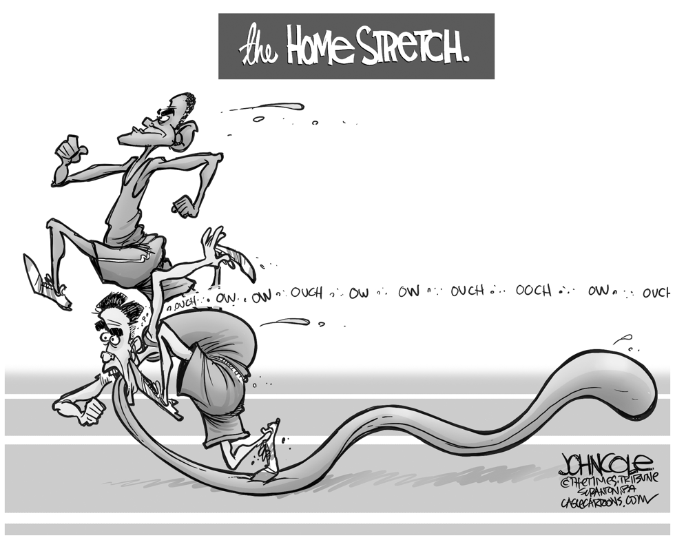 Obama and Romney BW