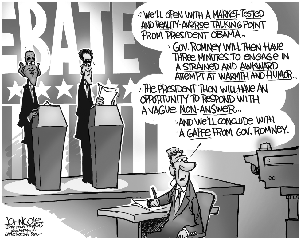 Obama Romney debate BW