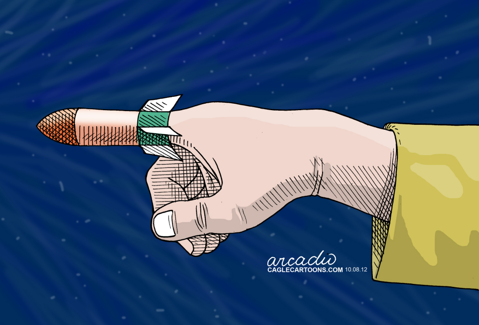 El guerrero señalando