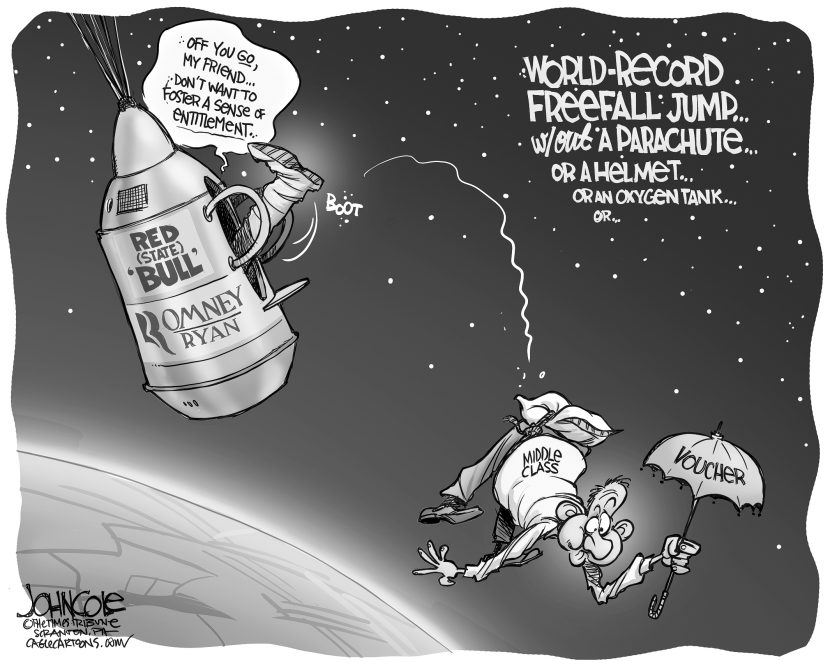 Romney space jump BW