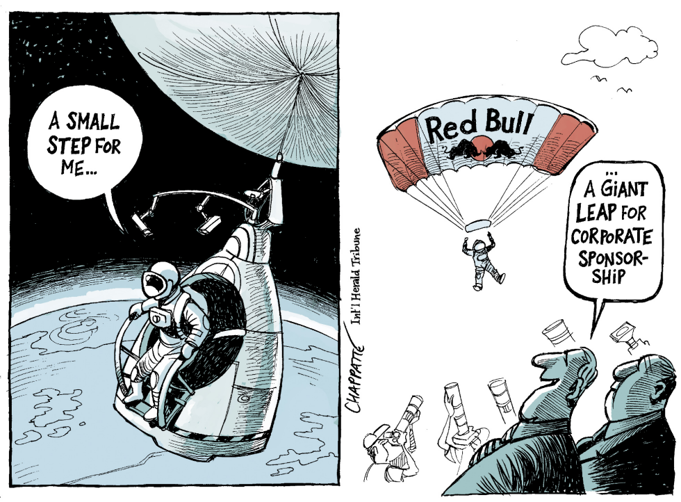  SKYDIVER BREAKS THE SOUND BARRIER by Patrick Chappatte