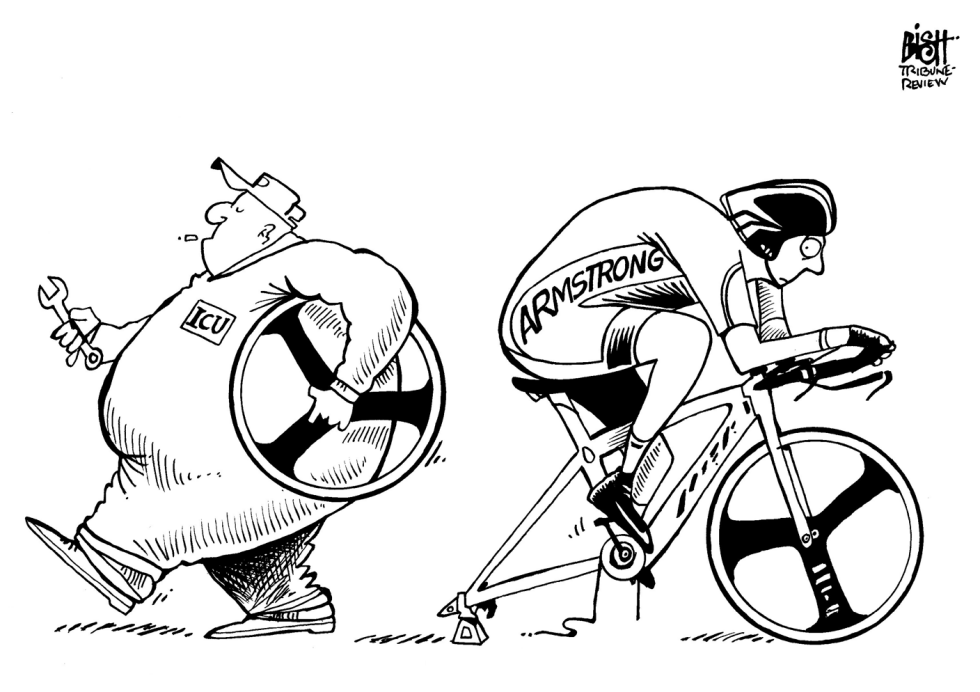 THE END OF LANCE'S RIDE, B/W