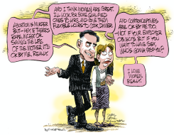ROMNEY AND WOMEN  by Daryl Cagle