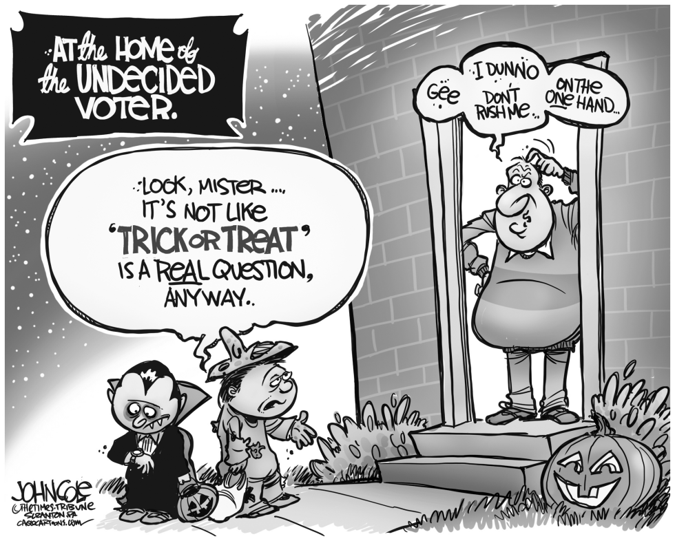 Undecided voter halloween BW