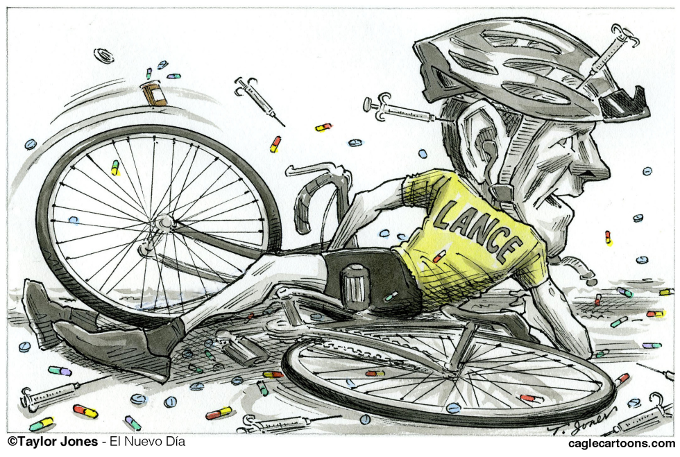 Lance Armstrong wipeout - COLOR