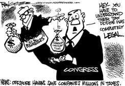 OFF-SHORE TAXES by Milt Priggee