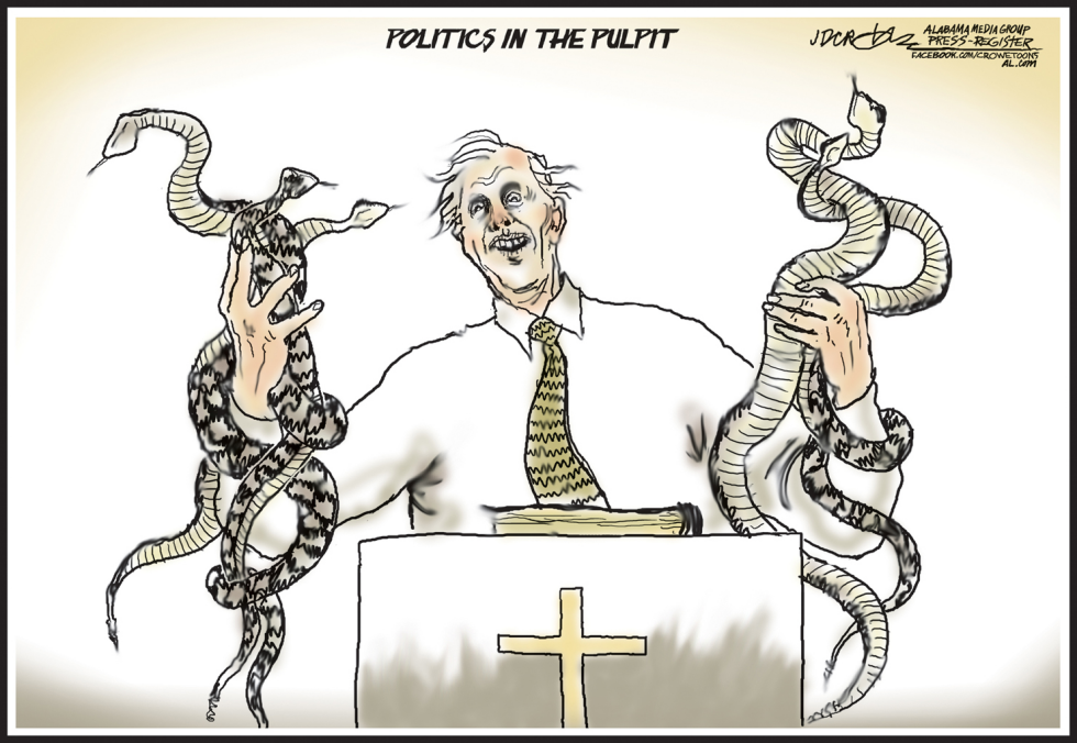 Political snake handling in the pulpit