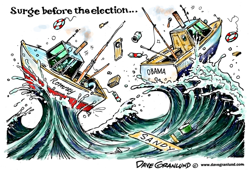 Hurricane Sandy batters Obama and Romney campaigns ahead vote