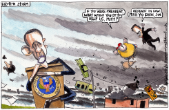 SANDY, OBAMA AND ROMNEY by Iain Green