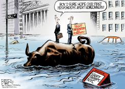 WALL STREET UNDERWATER  by Nate Beeler
