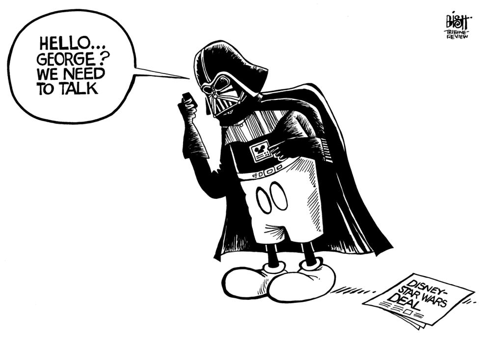 DISNEY BUYS STAR WARS, B/W