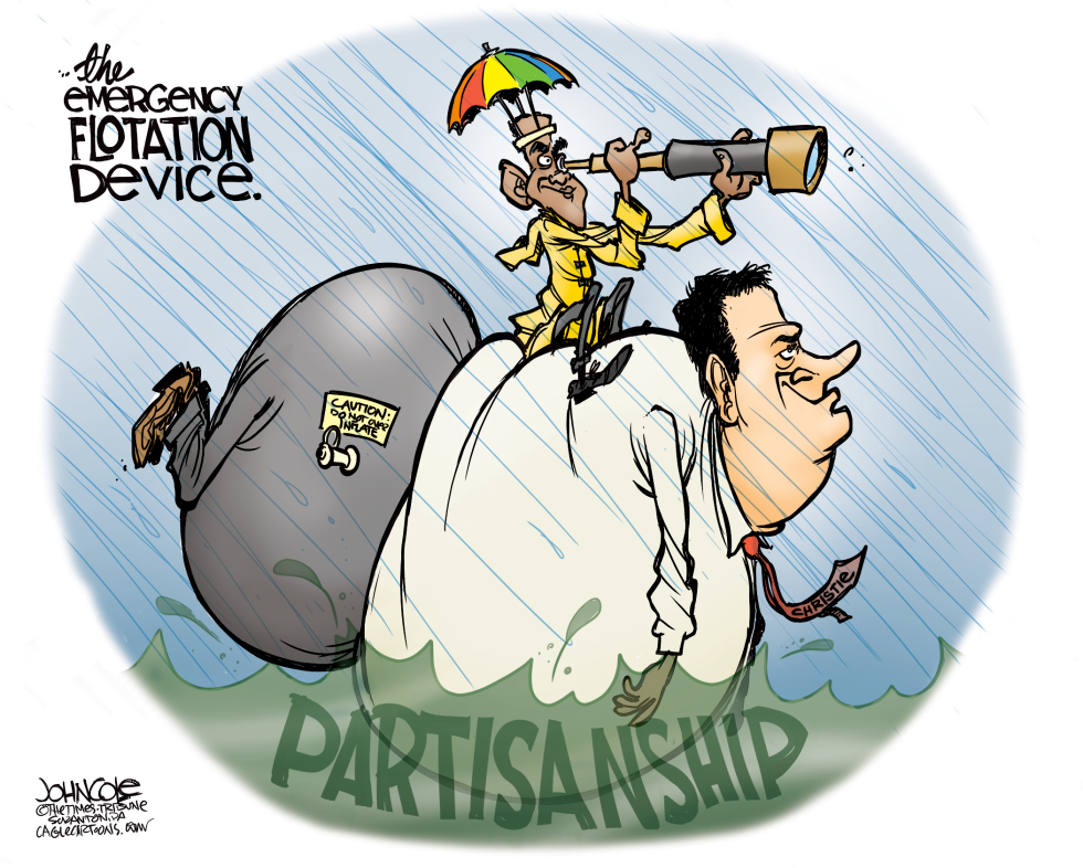  OBAMA AND CHRISTIE by John Cole