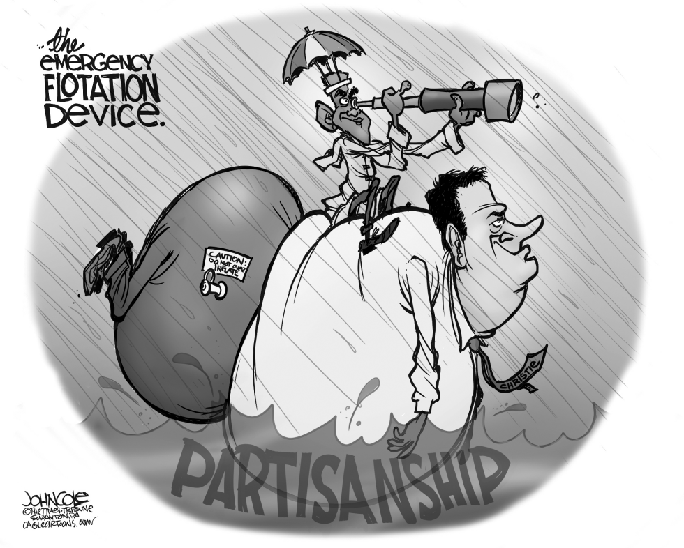 Obama and Christie BW