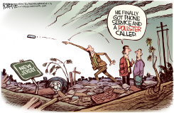 SANDY PHONE POLL  by Rick McKee